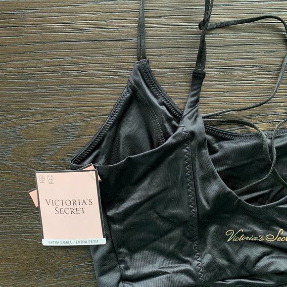 Victoria's Secret Silky Black Sports Bra Criss-Cross Back - Picture 3 of 3